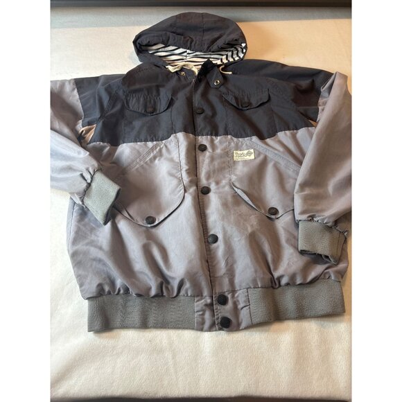 Crooks & Castles Mens Hooded Jacket Size L Striped Lining - Picture 1 of 10